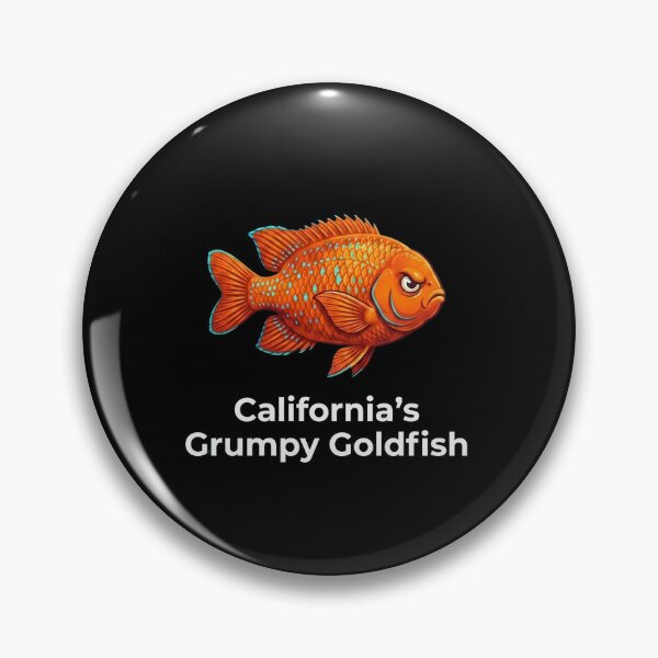 Item preview, California Grumpy Goldfish Funny Garibaldi Fish designed and sold by BeaBuzz.