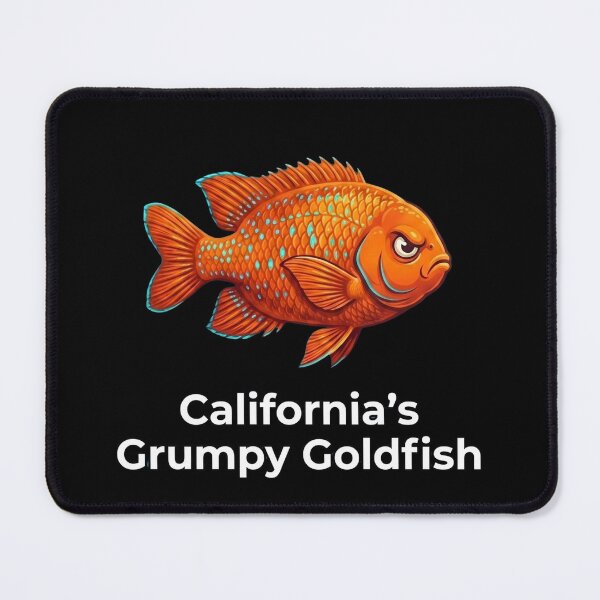 Item preview, California Grumpy Goldfish Funny Garibaldi Fish designed and sold by BeaBuzz.