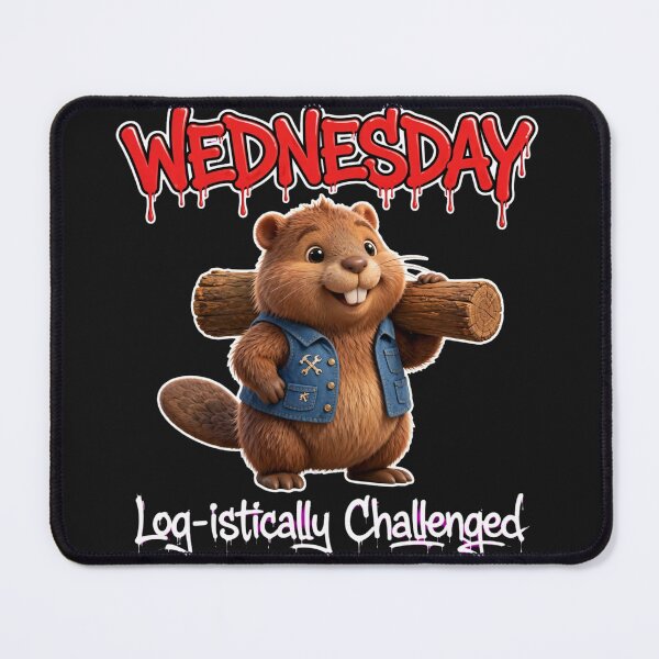 Item preview, Wednesday Log-istically Challenged - Builder Beaver Graffiti designed and sold by Surviving Monday Club.
