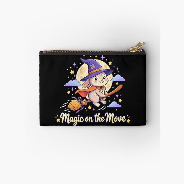 Item preview, 'Magic on the Move' Halloween Witch Rabbit Flying Against Night Sky designed and sold by TriStudio.
