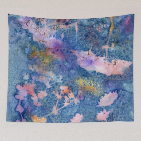 Item preview, Wet Cyanotype of Alchemilla Mollis, Astrantia Major and Rosa Ballerina with Brusho Crystal Watercolours, Soap Suds Vinegar and Turmeric designed and sold by LymphomaLass.