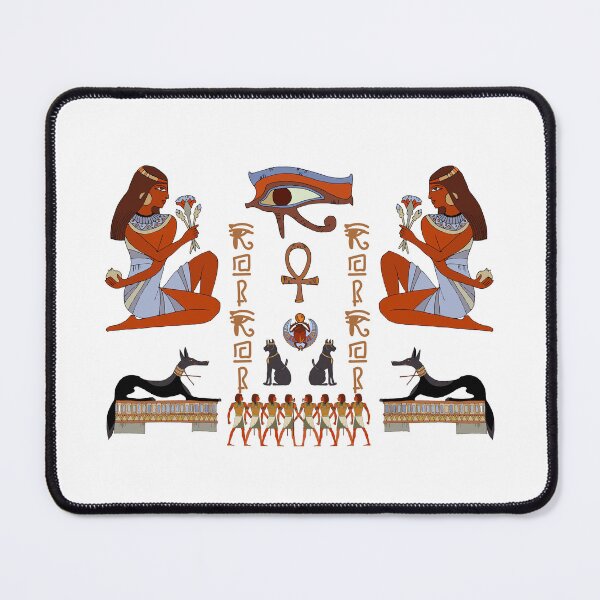 Item preview, Ancient Egyptian Goddess Art | Nefertari Anubis Mythology | Eye of Horus Ankh Symbol designed and sold by GulfSignature.