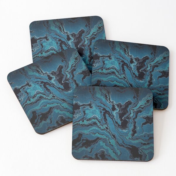 Item preview, Dark Teal Gold Vein Abstract designed and sold by IntelliMindDesigns.