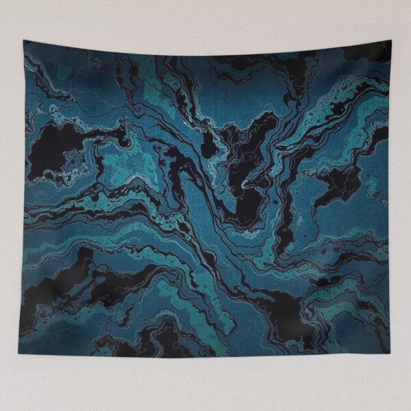 Item preview, Dark Teal Gold Vein Abstract designed and sold by IntelliMindDesigns.