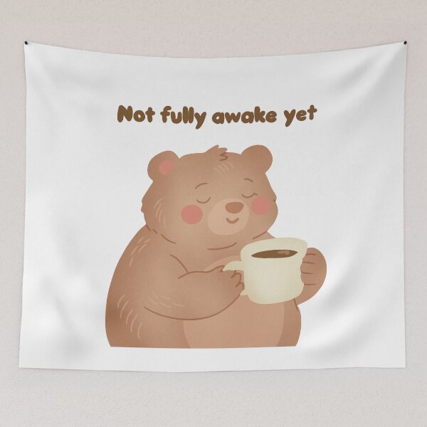 Item preview, Not Fully Awake Yet Bear Illustration designed and sold by DinaArtStudio.
