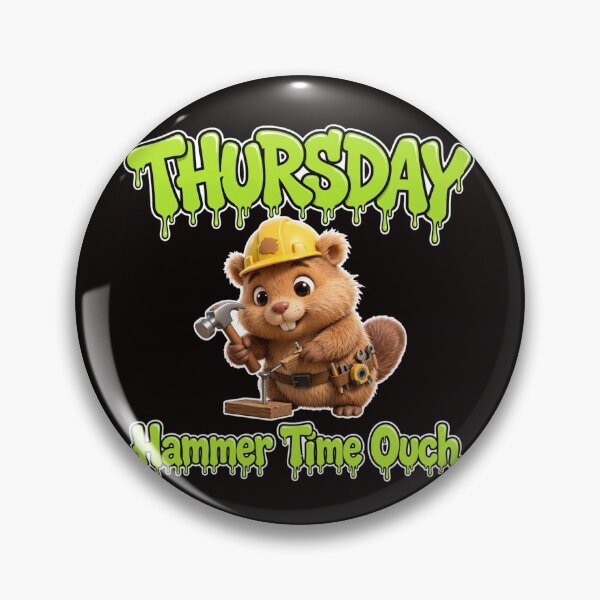 Item preview, Thursday Hammer Time Ouch - Cute Beaver Builder Graffiti designed and sold by Surviving Monday Club.