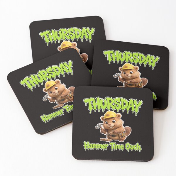Item preview, Thursday Hammer Time Ouch - Cute Beaver Builder Graffiti designed and sold by Surviving Monday Club.
