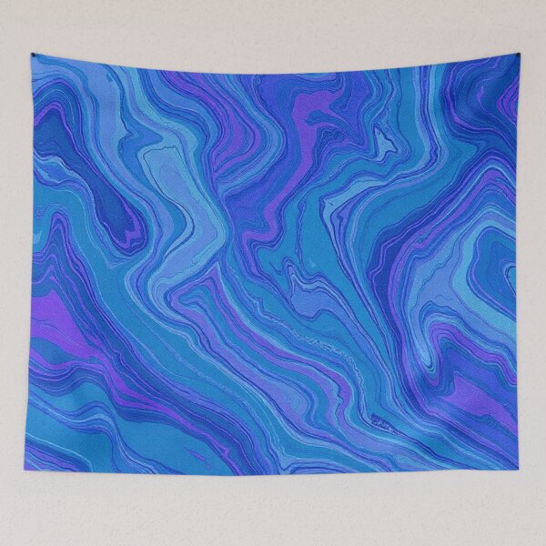 Item preview, Blue White Liquid Marble Flow designed and sold by IntelliMindDesigns.