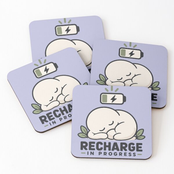 Item preview, Recharge In Progress Low Battery Cute Self Care Blob designed and sold by QCena.