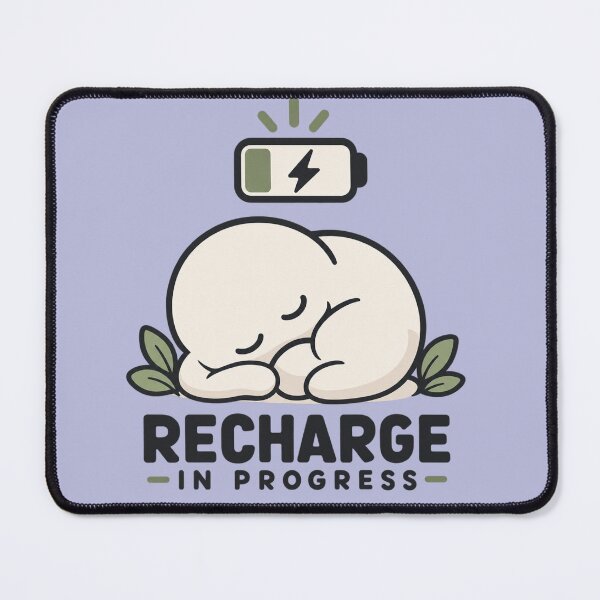 Item preview, Recharge In Progress Low Battery Cute Self Care Blob designed and sold by QCena.