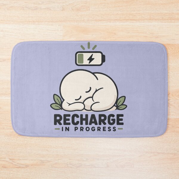 Item preview, Recharge In Progress Low Battery Cute Self Care Blob designed and sold by QCena.