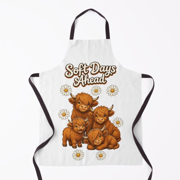 Item preview, Soft Days Ahead – Cute Highland Cow & 7 Daisies Cottagecore Design designed and sold by Cartoon art with a purpose ❤️ Supporting Althea’s friends .
