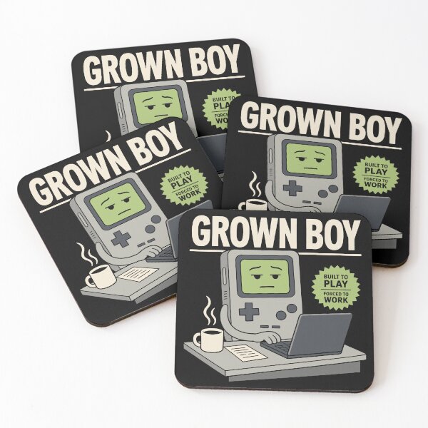 Item preview, Grown Boy Built to Play Forced to Work – Retro Gamer Humor designed and sold by KalicoDesignUS.