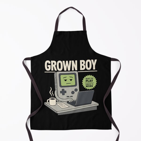 Item preview, Grown Boy Built to Play Forced to Work – Retro Gamer Humor designed and sold by KalicoDesignUS.