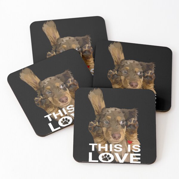 Item preview, Brown This Is Love Wiener Dachshund Dog designed and sold by Just-Arts-4U.