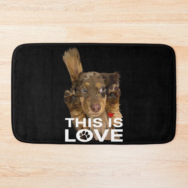 Item preview, Brown This Is Love Wiener Dachshund Dog designed and sold by Just-Arts-4U.