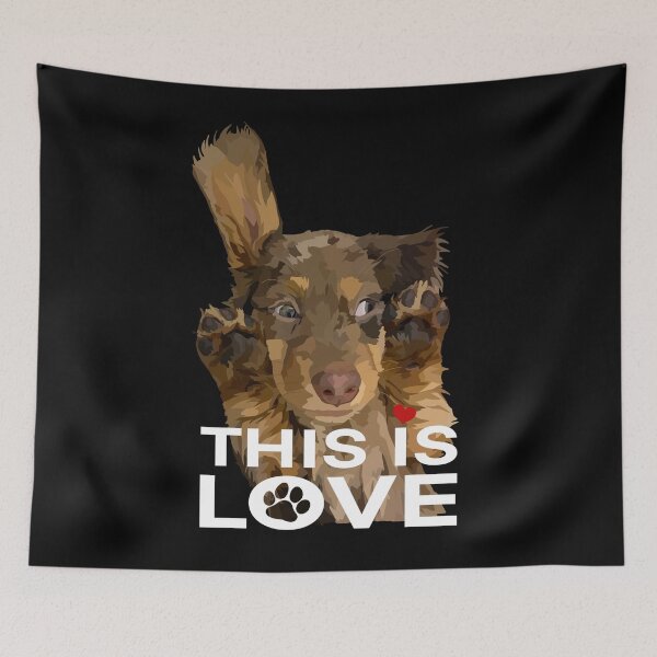 Item preview, Perro salchicha marrón Este es el amor designed and sold by Just-Arts-4U.