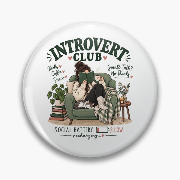 Item preview, Introvert Club – Cozy Books Coffee Peace, Social Battery Low designed and sold by Anahit Petrosyan Art Studio & Unique Print Designs for a Gift.