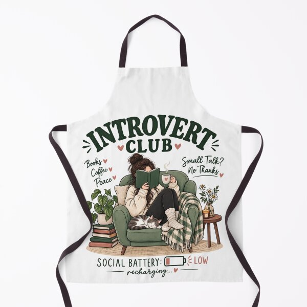 Item preview, Introvert Club – Cozy Books Coffee Peace, Social Battery Low designed and sold by Anahit Petrosyan Art Studio & Unique Print Designs for a Gift.