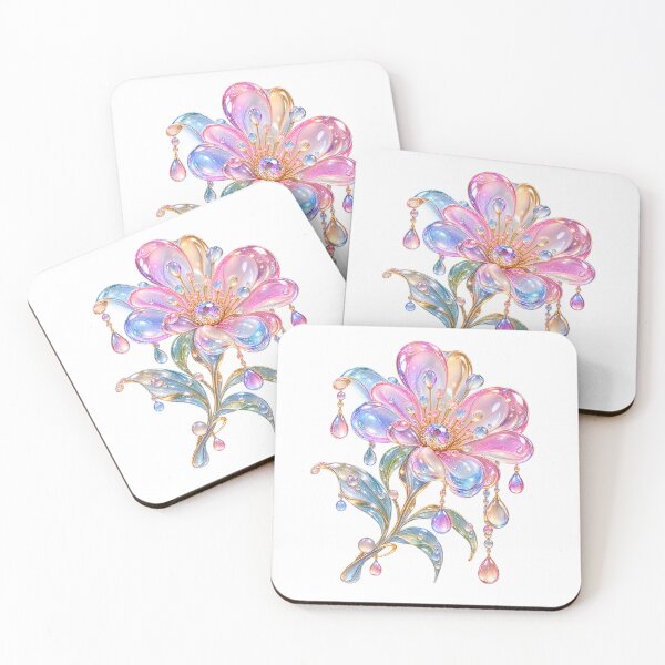 Item preview, Pastel Pink Glass Flower – Elegant Transparent Floral Aesthetic designed and sold by ShokranDesign1.