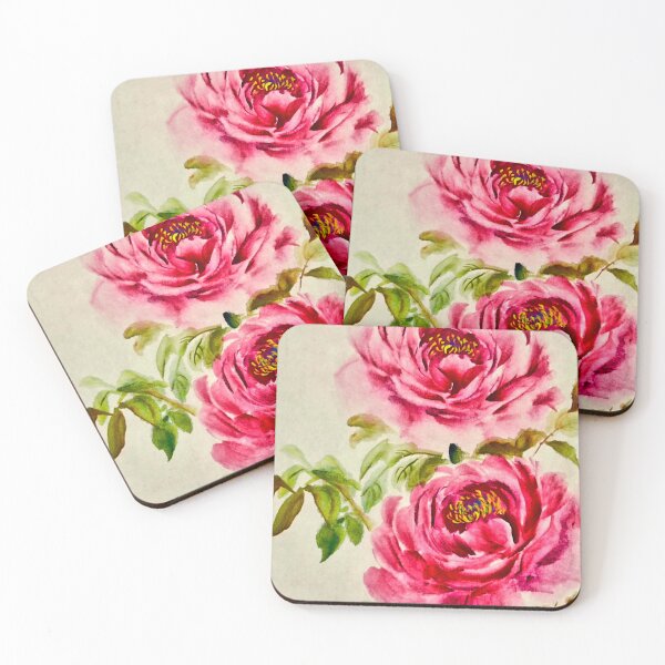 Item preview, Vintage Blushing Peony Duo Watercolor designed and sold by Vintage-Lady65.