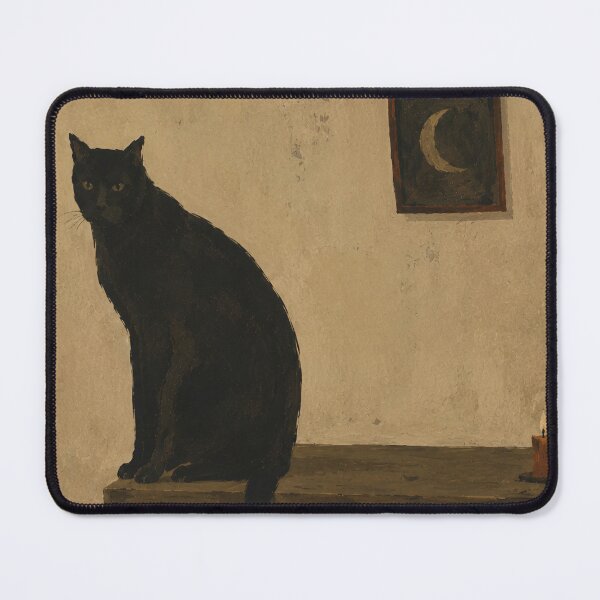 Item preview, Black Cat Under a Crescent Moon designed and sold by Bubblaco.