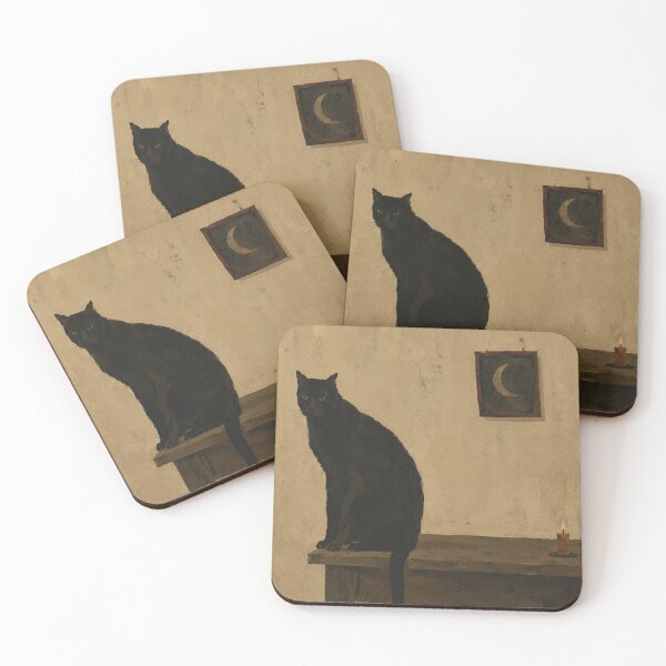Item preview, Black Cat Under a Crescent Moon designed and sold by Bubblaco.