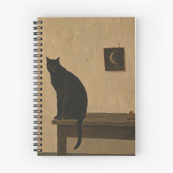 Item preview, Black Cat Under a Crescent Moon designed and sold by Bubblaco.