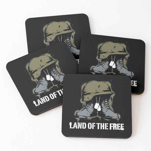 Item preview, Land Of The Free Fallen Soldier Battlefield Cross Stencil Art designed and sold by TeNovaStudio ⭐⭐⭐⭐⭐.