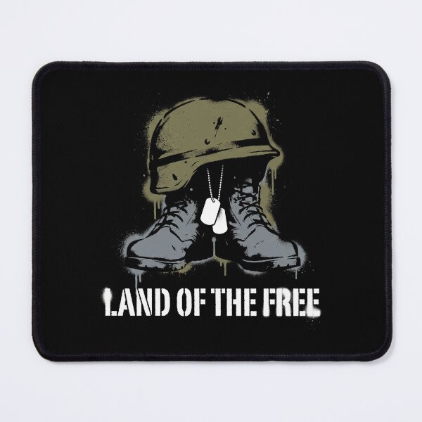 Item preview, Land Of The Free Fallen Soldier Battlefield Cross Stencil Art designed and sold by TeNovaStudio ⭐⭐⭐⭐⭐.