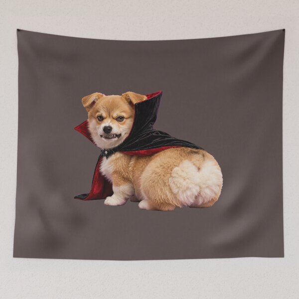 Item preview, : Vampire Corgi Dracula Halloween Fangs designed and sold by ProPetStudio.