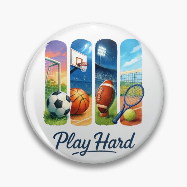 Item preview, Play Hard Multi Sport Watercolor Artwork designed and sold by BlasiseDS.