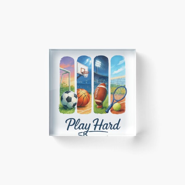 Item preview, Play Hard Multi Sport Watercolor Artwork designed and sold by BlasiseDS.