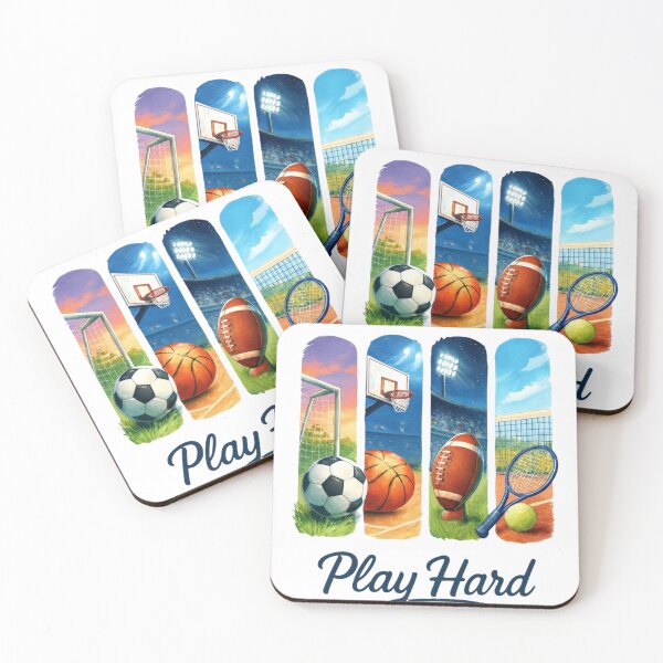 Item preview, Play Hard Multi Sport Watercolor Artwork designed and sold by BlasiseDS.