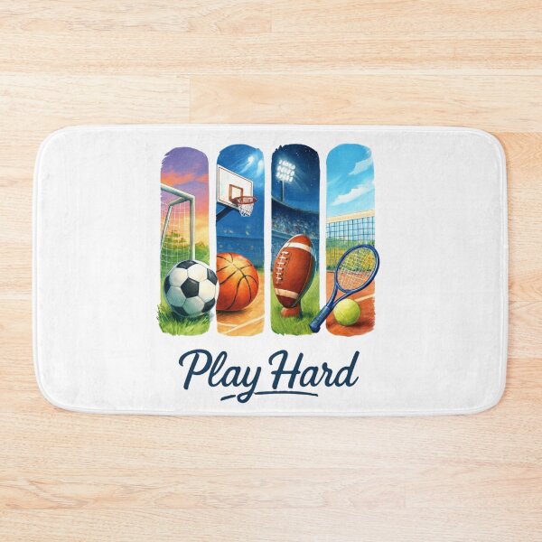 Item preview, Play Hard Multi Sport Watercolor Artwork designed and sold by BlasiseDS.