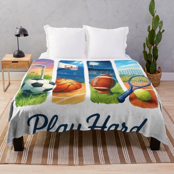 Item preview, Play Hard Multi Sport Watercolor Artwork designed and sold by BlasiseDS.