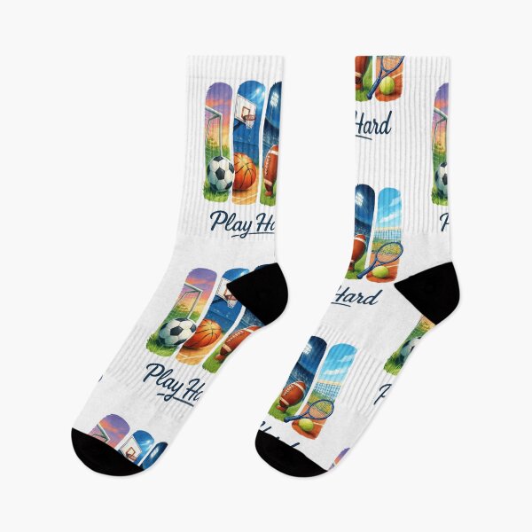Item preview, Play Hard Multi Sport Watercolor Artwork designed and sold by BlasiseDS.