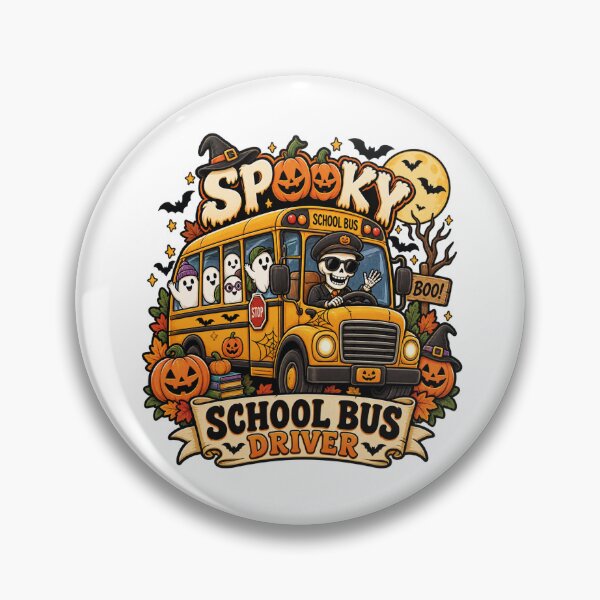 Item preview, Spooky School Bus Driver Halloween Ghost School Bus designed and sold by LuminoSky Creations.