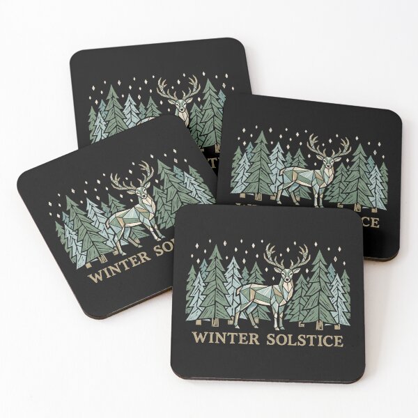 Item preview, Winter Solstice Geometric Stag Pine Forest Woodland Nature designed and sold by TeNovaStudio ⭐⭐⭐⭐⭐.