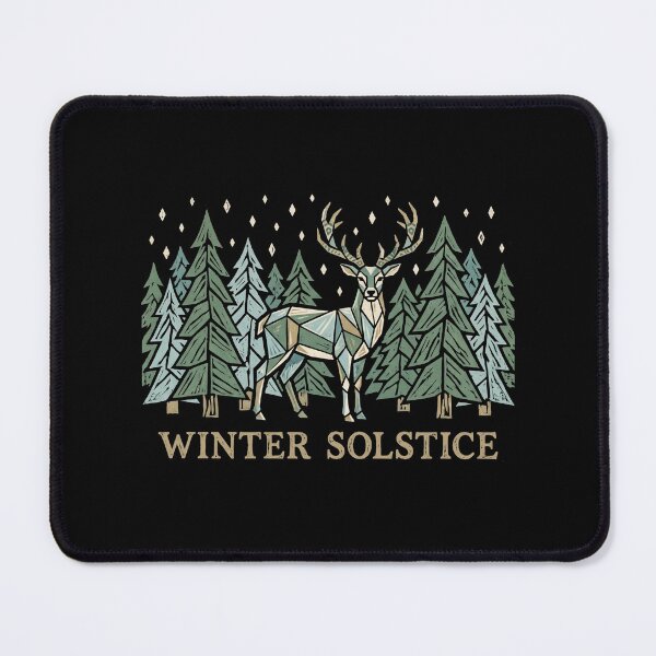 Item preview, Winter Solstice Geometric Stag Pine Forest Woodland Nature designed and sold by TeNovaStudio ⭐⭐⭐⭐⭐.
