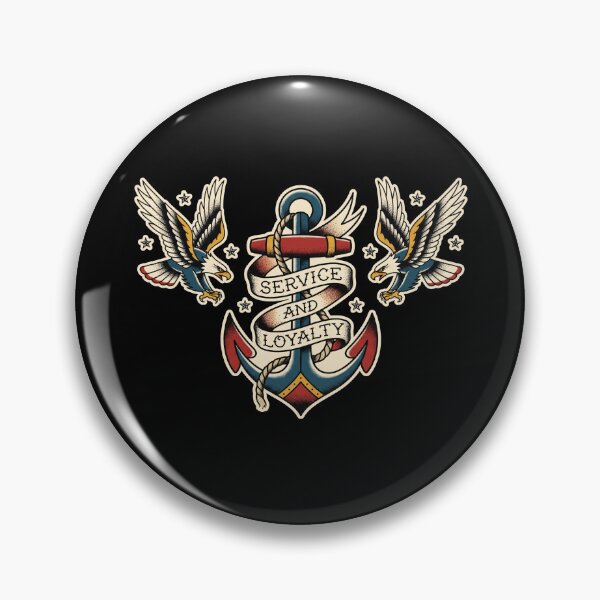 Item preview, Service And Loyalty Traditional Tattoo Navy Anchor Eagles designed and sold by TeNovaStudio ⭐⭐⭐⭐⭐.
