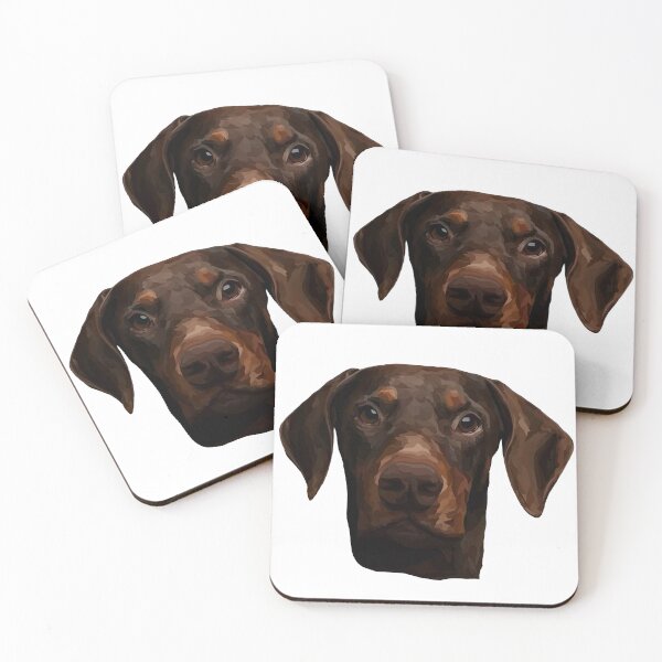 Item preview, Doberman Pinscher Geometric Design – Headshot Illustration, Transparent Background designed and sold by Wheel and Woof.