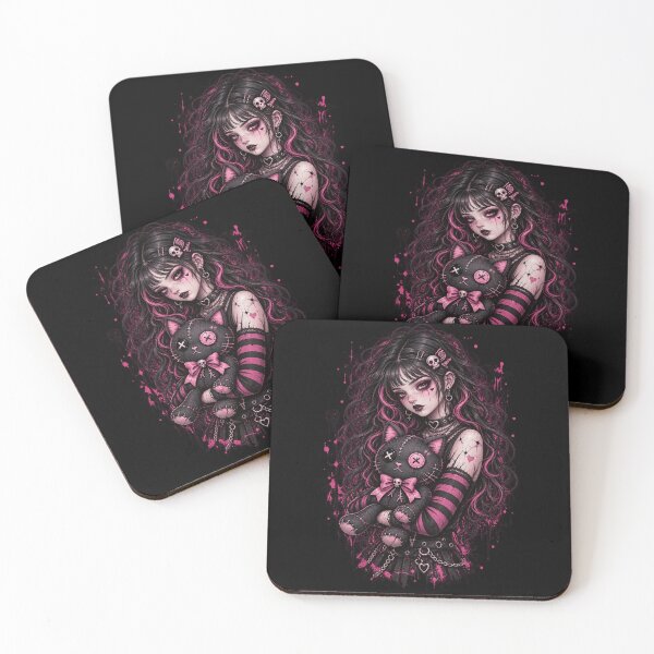 Item preview, Pastel Goth Girl Stitched Black Cat Creepy Cute Gothic designed and sold by MyFreakyWorld.