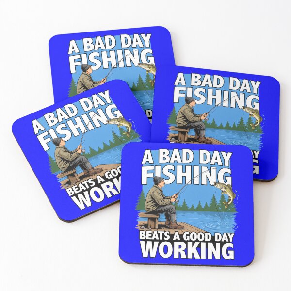 Item preview, Funny Fishing Fanatic Fishermen A bad day fishing beats a good day working Fish Art Design designed and sold by fantasticdesign.