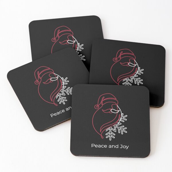 Item preview, Peace And Joy Minimalist Line Art Santa Claus Christmas designed and sold by TeNovaStudio ⭐⭐⭐⭐⭐.