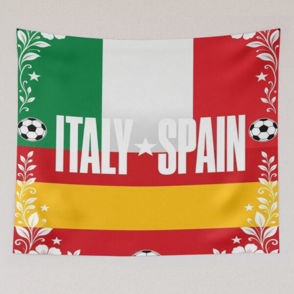 Item preview, Italy Spain minimalist football match poster / Italy vs Spain flag illustration  designed and sold by Nexus Space.