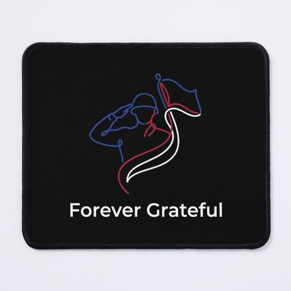 Item preview, Forever Grateful Saluting Soldier American Flag Line Art designed and sold by TeNovaStudio ⭐⭐⭐⭐⭐.