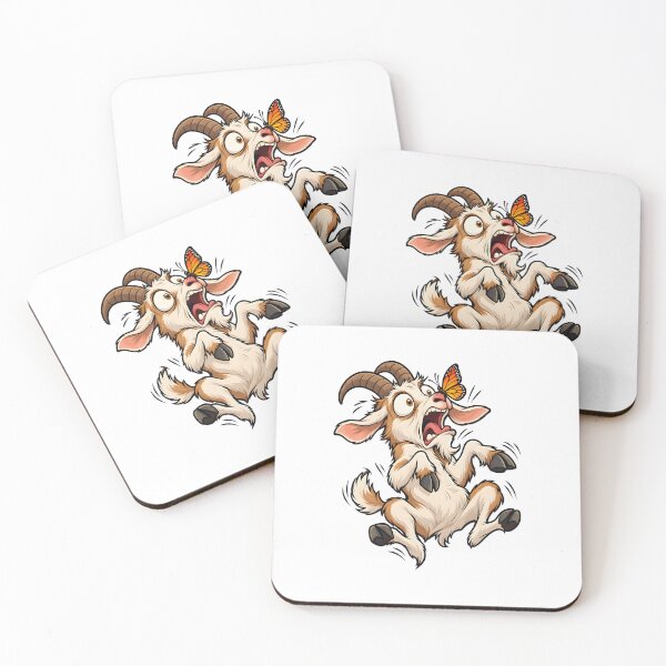 Item preview, Funny Goat Butterfly Surprise Design designed and sold by WeirdStation.