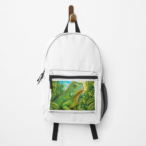 Item preview, Tropical Green Iguana in Rainforest designed and sold by EmylyWoods.