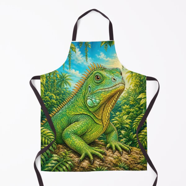Item preview, Tropical Green Iguana in Rainforest designed and sold by EmylyWoods.